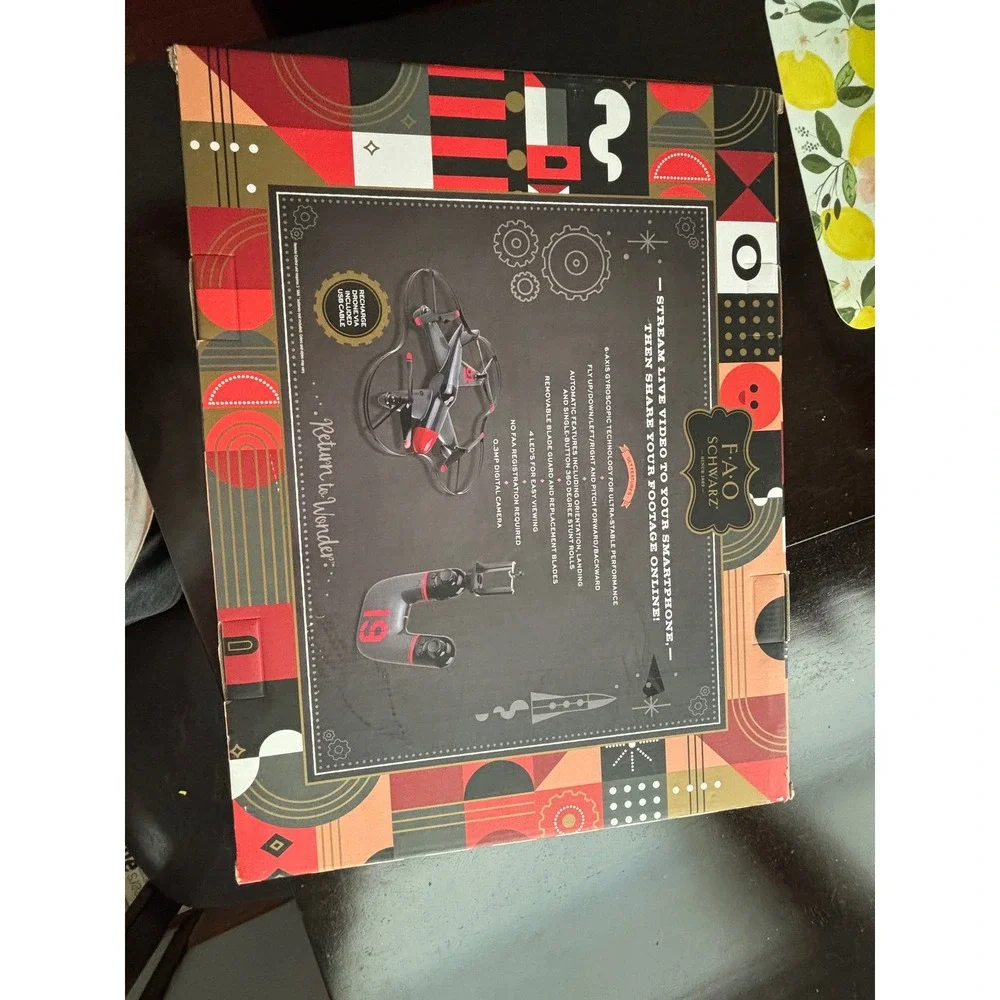 FAO Schwarz Coventry Aviation Drone Live Video Streaming Quadcopter Grey Red New